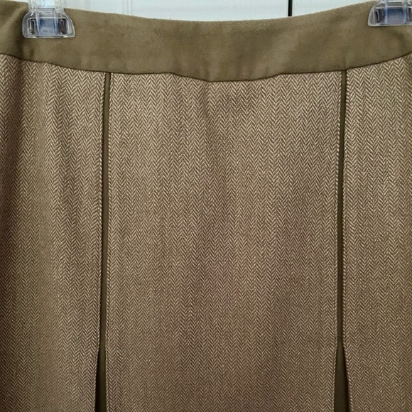 Loft Camel Wool Blend Skirt With Embellishments - Picture 6 of 8